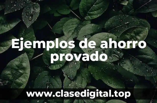 Ejemplos de ahorro provado