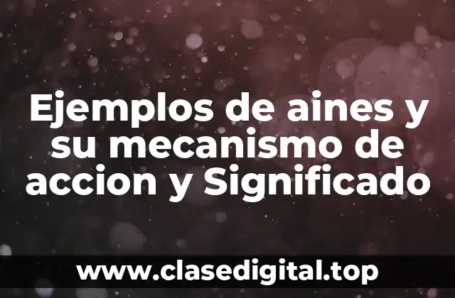 Ejemplos de aines y su mecanismo de accion y Significado