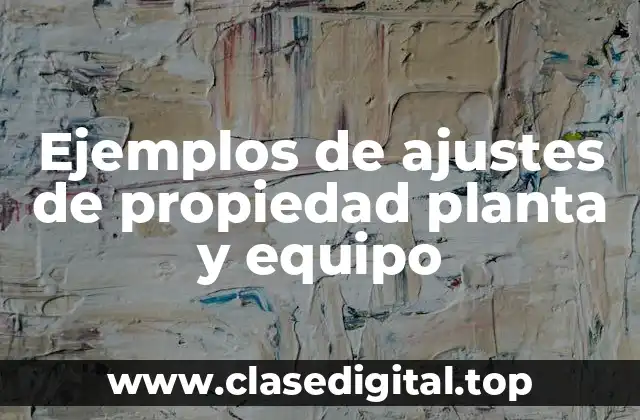 Ejemplos de ajustes de propiedad planta y equipo