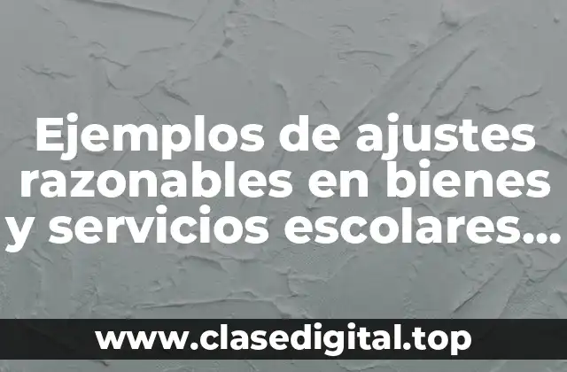 Ejemplos de ajustes razonables en bienes y servicios escolares y Significado