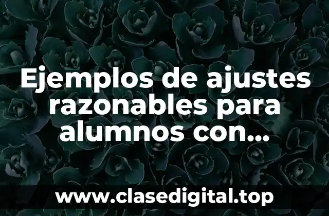 Ejemplos de ajustes razonables para alumnos con discapacidad intelectual