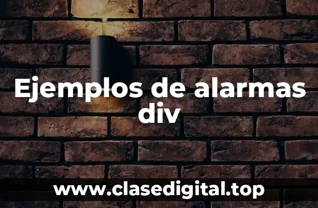 Ejemplos de alarmas div