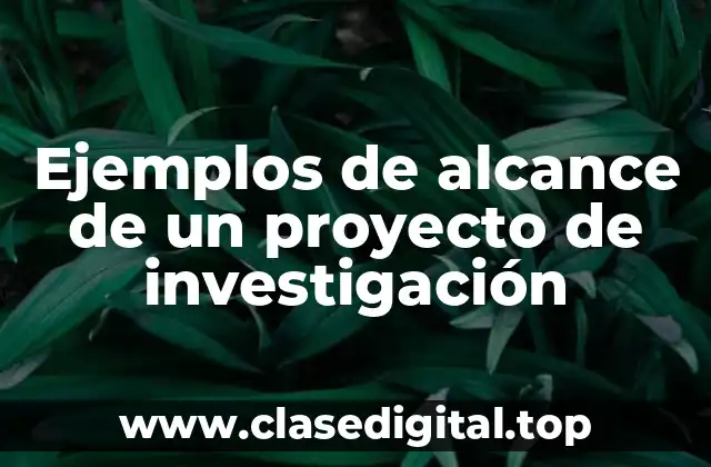 Ejemplos de alcance de un proyecto de investigación