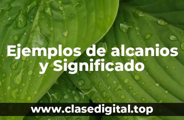 Ejemplos de alcanios y Significado