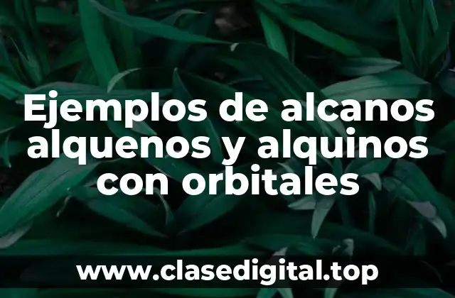 Ejemplos de alcanos alquenos y alquinos con orbitales