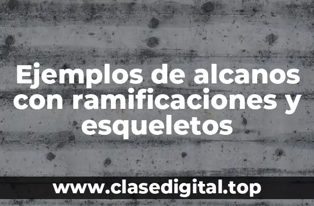 Ejemplos de alcanos con ramificaciones y esqueletos