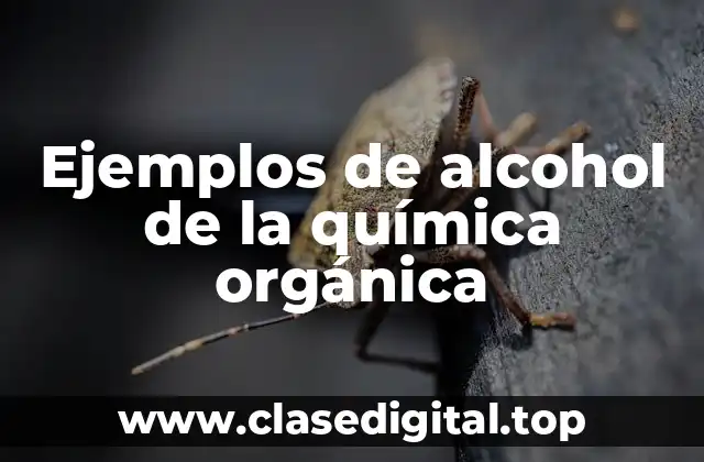 Ejemplos de alcohol de la química orgánica