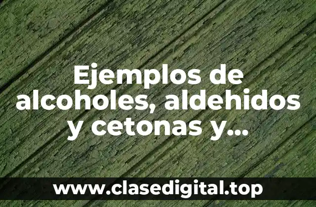Ejemplos de alcoholes, aldehidos y cetonas y Significado
