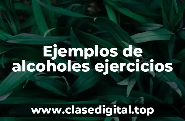 Ejemplos de alcoholes ejercicios