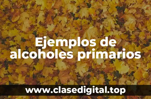 Ejemplos de alcoholes primarios