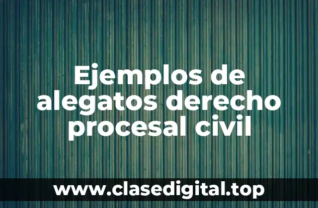 Ejemplos de alegatos derecho procesal civil