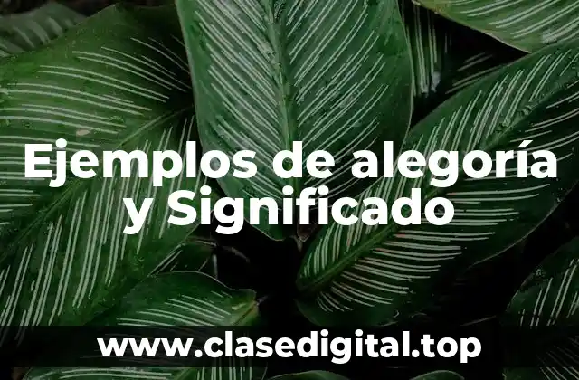 Ejemplos de alegoría y Significado