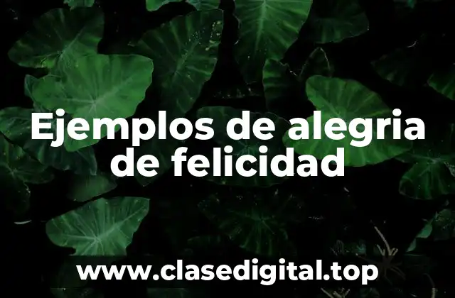 Ejemplos de alegria de felicidad
