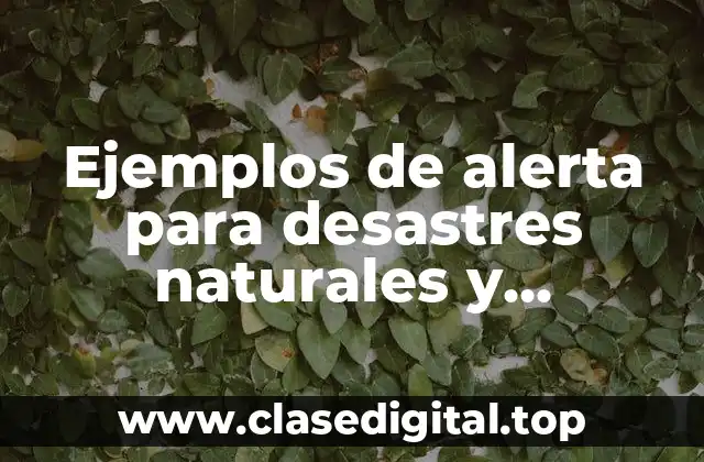Ejemplos de alerta para desastres naturales y Significado