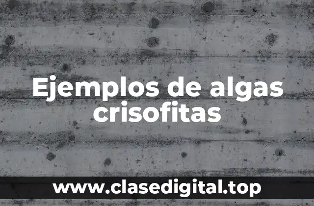 Ejemplos de algas crisofitas