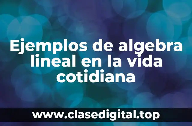 Ejemplos de algebra lineal en la vida cotidiana