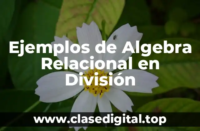 Ejemplos de Algebra Relacional en División