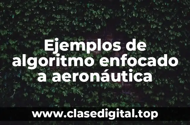 Ejemplos de algoritmo enfocado a aeronáutica