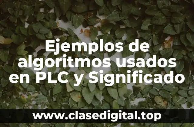 Ejemplos de algoritmos usados en PLC y Significado