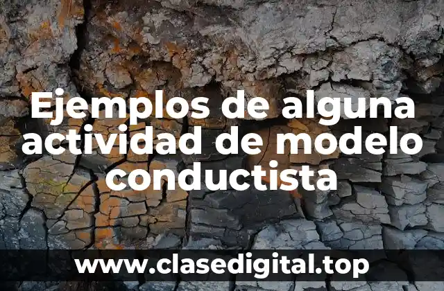 Ejemplos de alguna actividad de modelo conductista