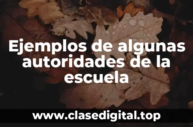 Ejemplos de algunas autoridades de la escuela