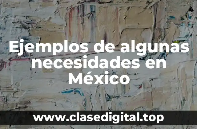 Ejemplos de algunas necesidades en México