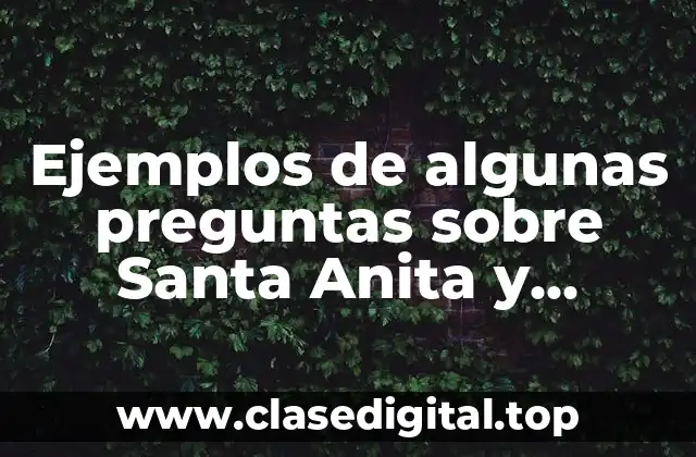 Ejemplos de algunas preguntas sobre Santa Anita y Significado