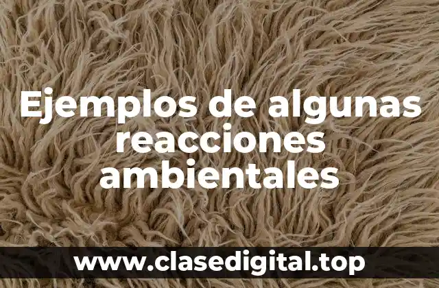 Ejemplos de algunas reacciones ambientales