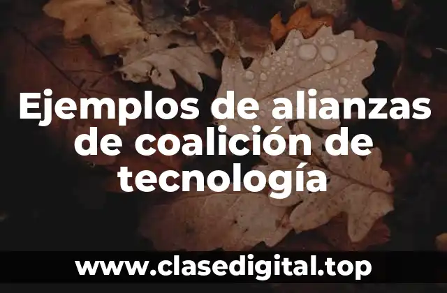 Ejemplos de alianzas de coalición de tecnología