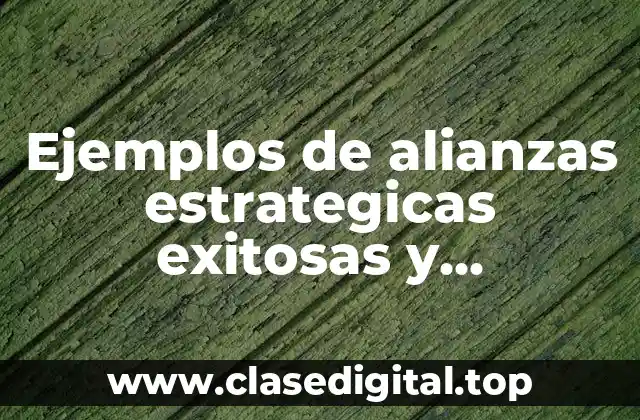 Ejemplos de alianzas estrategicas exitosas y Significado