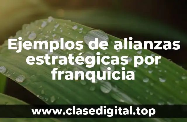 Ejemplos de alianzas estratégicas por franquicia