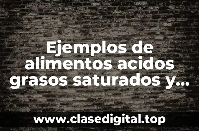 Ejemplos de alimentos acidos grasos saturados y Significado