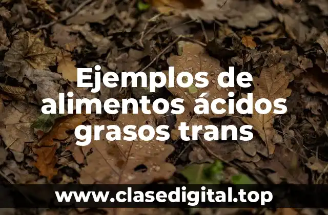Ejemplos de alimentos ácidos grasos trans