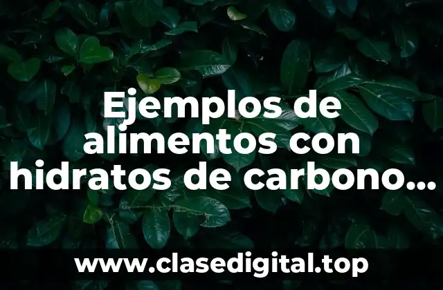Ejemplos de alimentos con hidratos de carbono