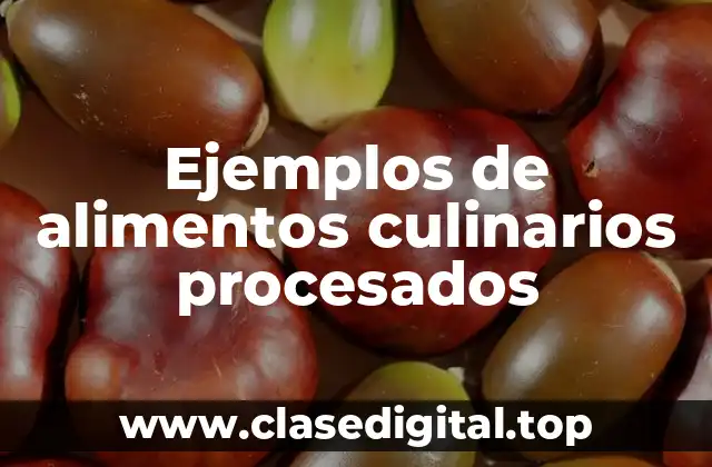 Ejemplos de alimentos culinarios procesados