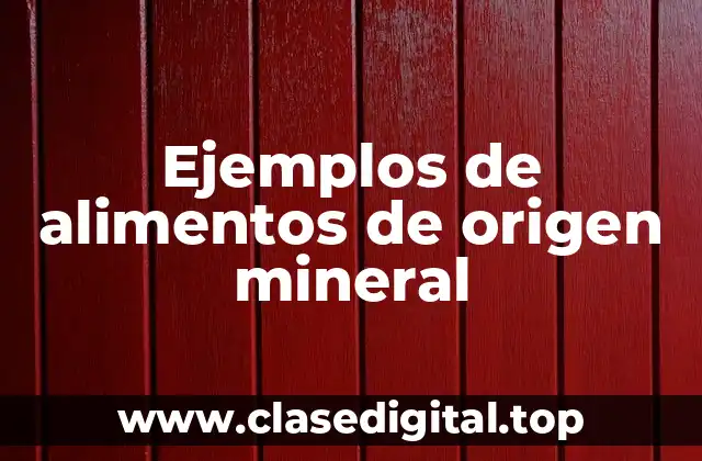 Ejemplos de alimentos de origen mineral
