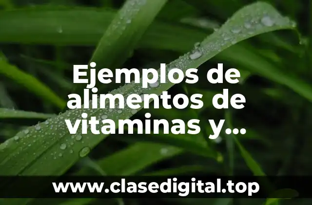 Ejemplos de alimentos de vitaminas y Significado