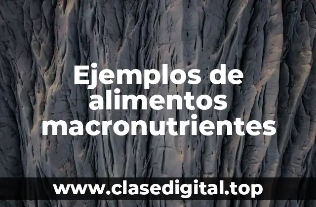 Ejemplos de alimentos macronutrientes