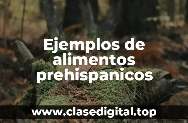 Ejemplos de alimentos prehispanicos