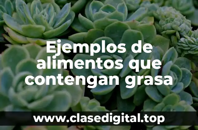 Ejemplos de alimentos que contengan grasa