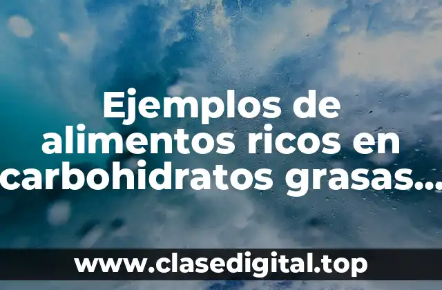 Ejemplos de alimentos ricos en carbohidratos grasas y proteínas y Significado