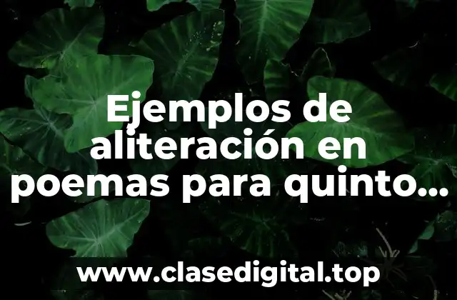 Ejemplos de aliteración en poemas para quinto grado primaria