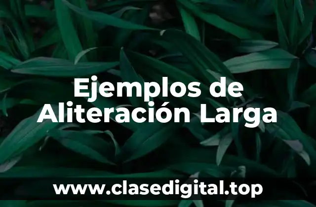 Ejemplos de Aliteración Larga