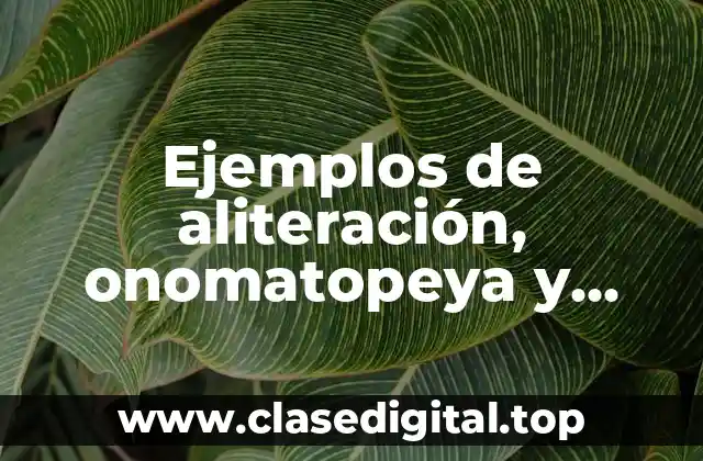 Ejemplos de aliteración, onomatopeya y paronomasia