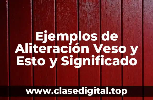 Ejemplos de Aliteración Veso y Esto y Significado