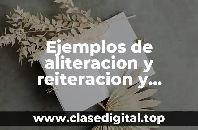 Ejemplos de aliteracion y reiteracion y Significado