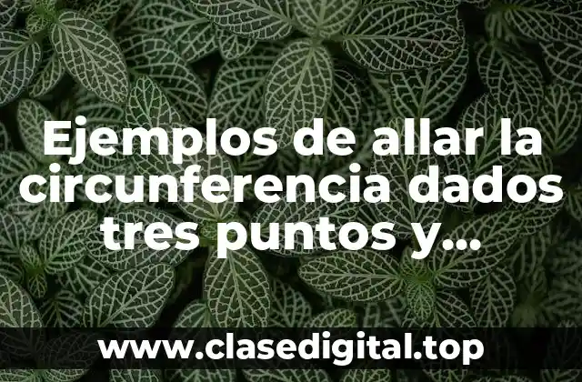 Ejemplos de allar la circunferencia dados tres puntos y Significado