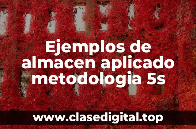 Ejemplos de almacen aplicado metodologia 5s