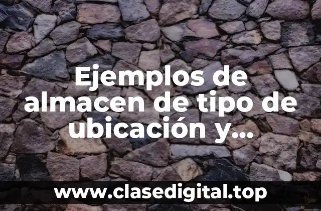 Ejemplos de almacen de tipo de ubicación y Significado