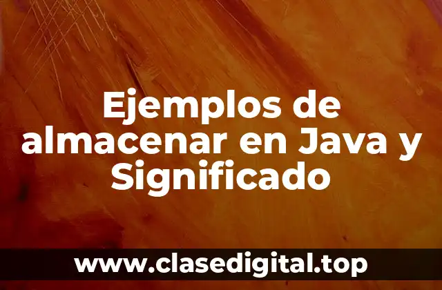 Ejemplos de almacenar en Java y Significado